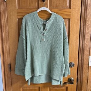 Green Button-Up Sweater
